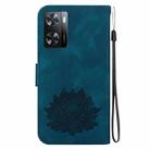 For OPPO A77 5G / A77 4G / A77s / K10 5G Lotus Embossed Leather Phone Case(Dark Blue) - 3