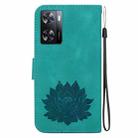 For OPPO A77 5G / A77 4G / A77s / K10 5G Lotus Embossed Leather Phone Case(Green) - 3