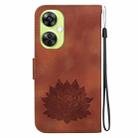 For OPPO K11x Lotus Embossed Leather Phone Case(Brown) - 3