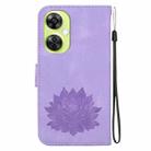 For OPPO K11x Lotus Embossed Leather Phone Case(Purple) - 3