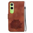 For OPPO K12x Lotus Embossed Leather Phone Case(Brown) - 3