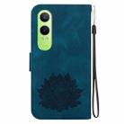 For OPPO K12x Lotus Embossed Leather Phone Case(Dark Blue) - 3