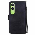 For OPPO K12x Lotus Embossed Leather Phone Case(Black) - 3