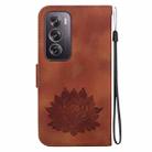 For OPPO Reno12 Pro 5G Global Lotus Embossed Leather Phone Case(Brown) - 3
