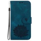 For OPPO Reno12 Pro 5G Global Lotus Embossed Leather Phone Case(Dark Blue) - 2