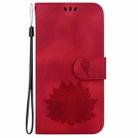For OPPO Reno12 Pro 5G Global Lotus Embossed Leather Phone Case(Red) - 2