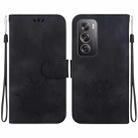 For OPPO Reno12 Pro 5G Global Lotus Embossed Leather Phone Case(Black) - 1