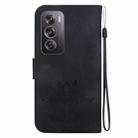 For OPPO Reno12 Pro 5G Global Lotus Embossed Leather Phone Case(Black) - 3