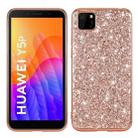 For Huawei Y5P Glitter Powder Shockproof TPU Protective Case(Rose Gold) - 1