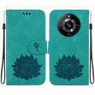 For Realme Narzo 60 Pro Lotus Embossed Leather Phone Case(Green) - 1