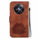 For Realme 12 5G Lotus Embossed Leather Phone Case(Brown) - 3