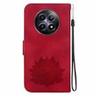 For Realme 12 5G Lotus Embossed Leather Phone Case(Red) - 3