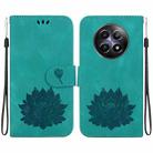 For Realme 12 5G Lotus Embossed Leather Phone Case(Green) - 1