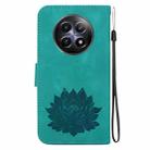 For Realme 12 5G Lotus Embossed Leather Phone Case(Green) - 3
