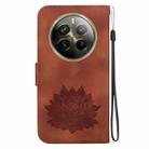 For Realme 12 Pro+ Global Lotus Embossed Leather Phone Case(Brown) - 3