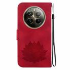 For Realme 12 Pro+ Global Lotus Embossed Leather Phone Case(Red) - 3