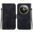 For Realme 12 Pro+ Global Lotus Embossed Leather Phone Case(Black) - 1