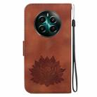 For Realme 12+ Lotus Embossed Leather Phone Case(Brown) - 3