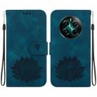 For Realme C53 / C53 India / C51 Lotus Embossed Leather Phone Case(Dark Blue) - 1