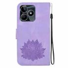 For Realme Narzo N53 / Note 50 Lotus Embossed Leather Phone Case(Purple) - 3