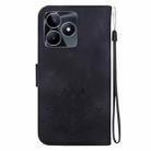 For Realme Narzo N53 / Note 50 Lotus Embossed Leather Phone Case(Black) - 3