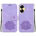 For Realme C55 / Narzo N55 Lotus Embossed Leather Phone Case(Purple) - 1