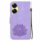 For Realme C55 / Narzo N55 Lotus Embossed Leather Phone Case(Purple) - 3
