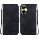 For Realme C55 / Narzo N55 Lotus Embossed Leather Phone Case(Black) - 1