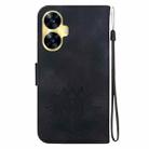 For Realme C55 / Narzo N55 Lotus Embossed Leather Phone Case(Black) - 3