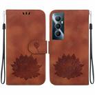 For Realme C65 4G Lotus Embossed Leather Phone Case(Brown) - 1