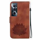 For Realme C65 4G Lotus Embossed Leather Phone Case(Brown) - 3