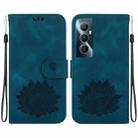 For Realme C65 4G Lotus Embossed Leather Phone Case(Dark Blue) - 1