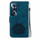 For Realme C65 4G Lotus Embossed Leather Phone Case(Dark Blue) - 3