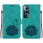 For Realme C65 4G Lotus Embossed Leather Phone Case(Green) - 1