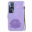 For Realme C65 4G Lotus Embossed Leather Phone Case(Purple) - 3