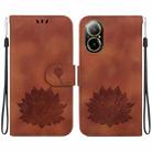 For Realme C67 4G Global Lotus Embossed Leather Phone Case(Brown) - 1