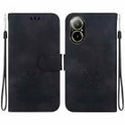 For Realme C67 4G Global Lotus Embossed Leather Phone Case(Black) - 1