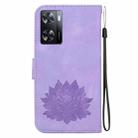 For Realme V23 / Narzo 50 5G Lotus Embossed Leather Phone Case(Purple) - 3