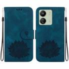 For Xiaomi Redmi 13C 4G / 13C 5G / 13R 5G Lotus Embossed Leather Phone Case(Dark Blue) - 1