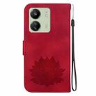 For Xiaomi Redmi 13C 4G / 13C 5G / 13R 5G Lotus Embossed Leather Phone Case(Red) - 3