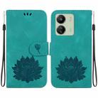 For Xiaomi Redmi 13C 4G / 13C 5G / 13R 5G Lotus Embossed Leather Phone Case(Green) - 1