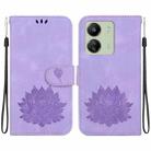 For Xiaomi Redmi 13C 4G / 13C 5G / 13R 5G Lotus Embossed Leather Phone Case(Purple) - 1