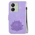 For Xiaomi Redmi 13C 4G / 13C 5G / 13R 5G Lotus Embossed Leather Phone Case(Purple) - 3