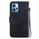 For Xiaomi Redmi Note 12 4G Global Lotus Embossed Leather Phone Case(Black) - 3