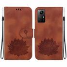 For Xiaomi Redmi Note 12S Lotus Embossed Leather Phone Case(Brown) - 1