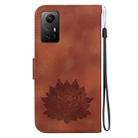 For Xiaomi Redmi Note 12S Lotus Embossed Leather Phone Case(Brown) - 3