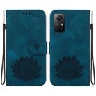 For Xiaomi Redmi Note 12S Lotus Embossed Leather Phone Case(Dark Blue) - 1