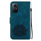 For Xiaomi Redmi Note 12S Lotus Embossed Leather Phone Case(Dark Blue) - 3