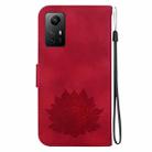 For Xiaomi Redmi Note 12S Lotus Embossed Leather Phone Case(Red) - 3