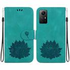 For Xiaomi Redmi Note 12S Lotus Embossed Leather Phone Case(Green) - 1